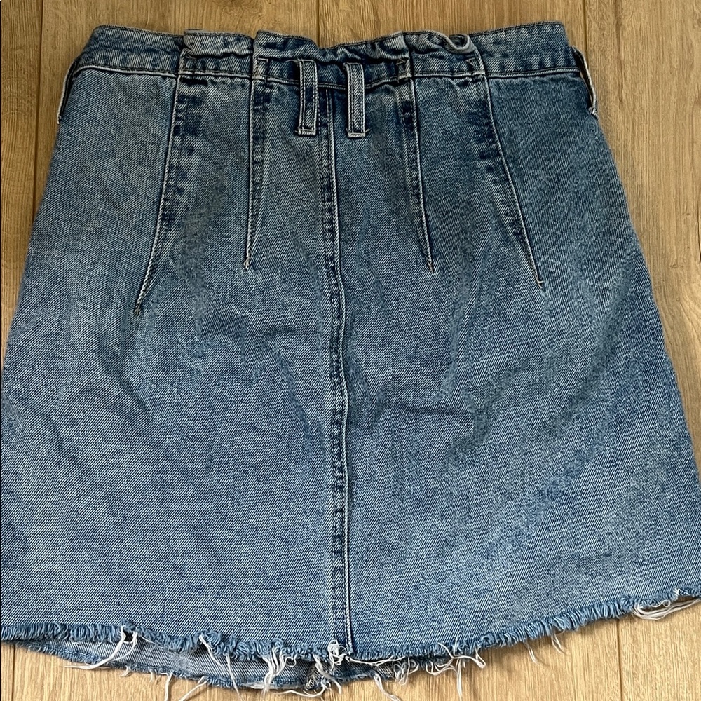 We The Free Pencil Me In Denim Mini Skirt with a high-rise size 27 Y2K Boho - Picture 4 of 4